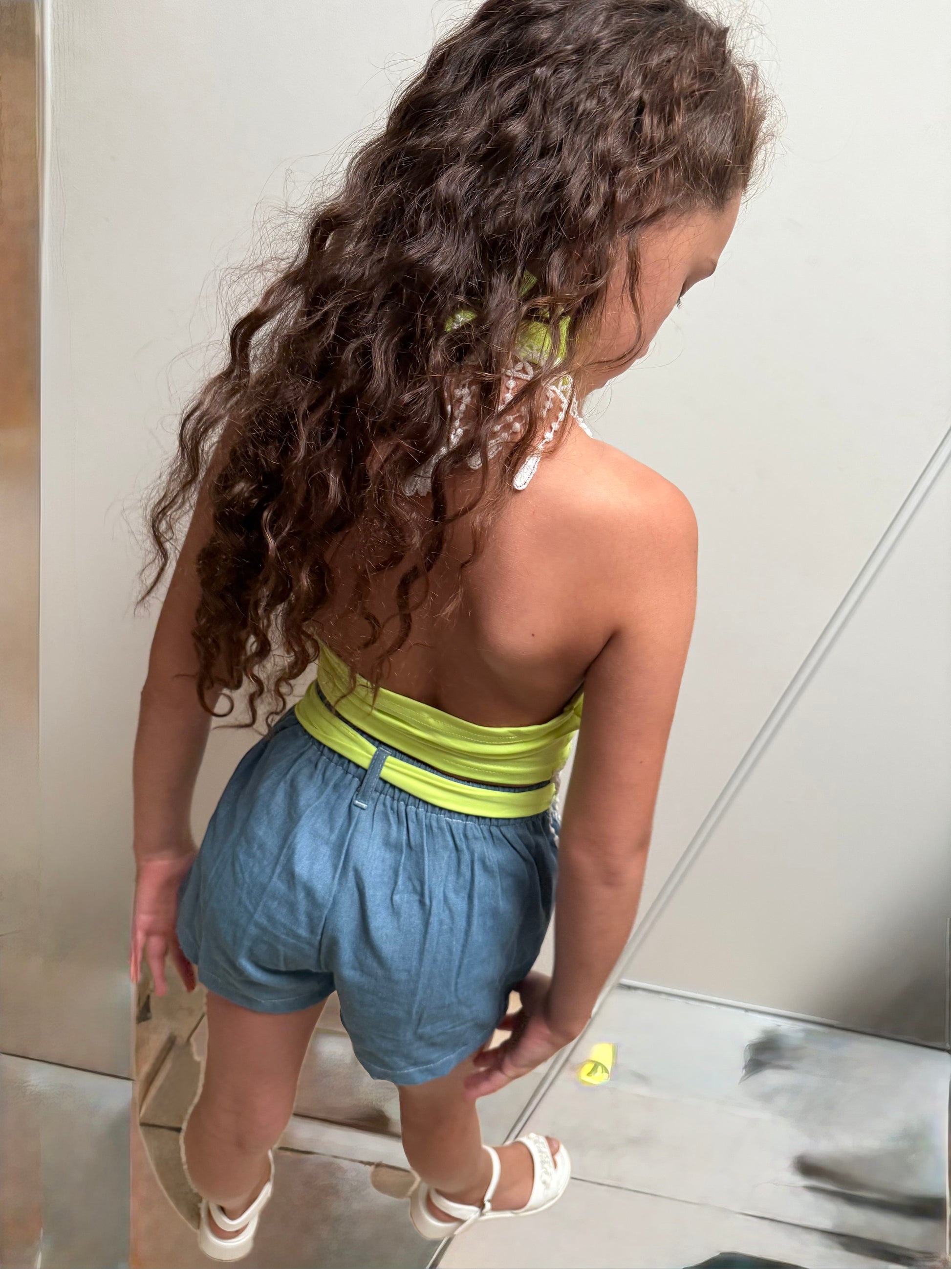 ✨ Ensemble Estival « Trop Stylé » – Orange Fluo & Corail fluo.